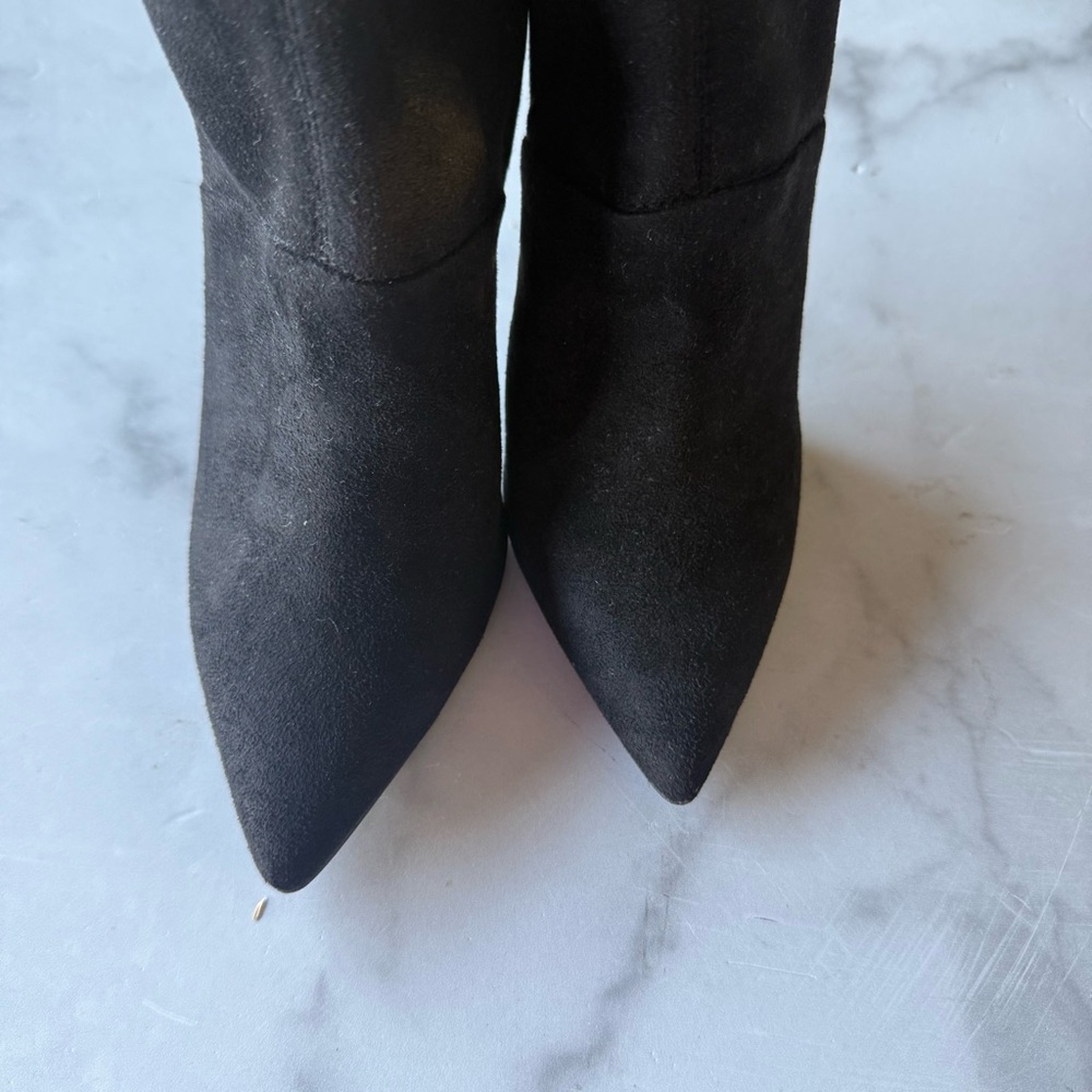 Jennifer Lopez JLO Black Azzala Over The Knee Boots Womens 6.5 Clear High Heel - Picture 5 of 8